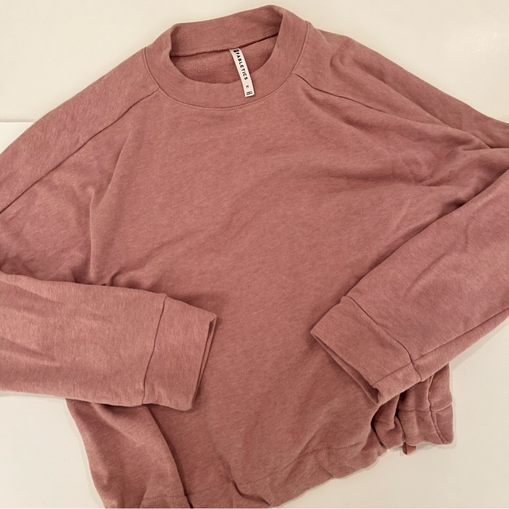 Fabletics soft pink Crop Crew neck Sweatshirt